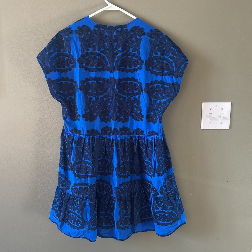 ZARA | Blue Embroidered Dress, Size L - Picture 7 of 7